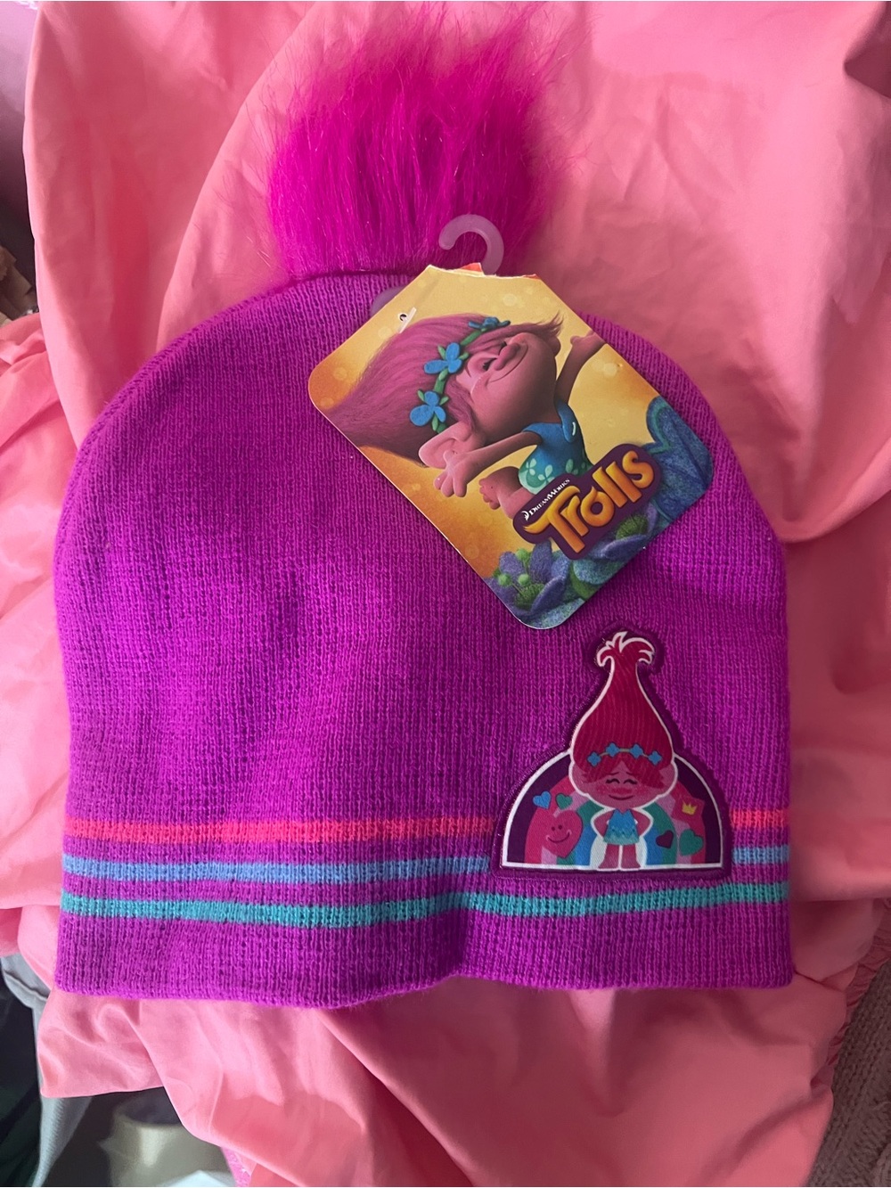 Trolls beanie hat for girls NWT